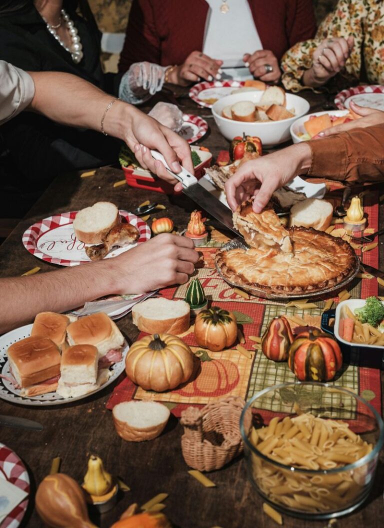 a variety of fall festive food