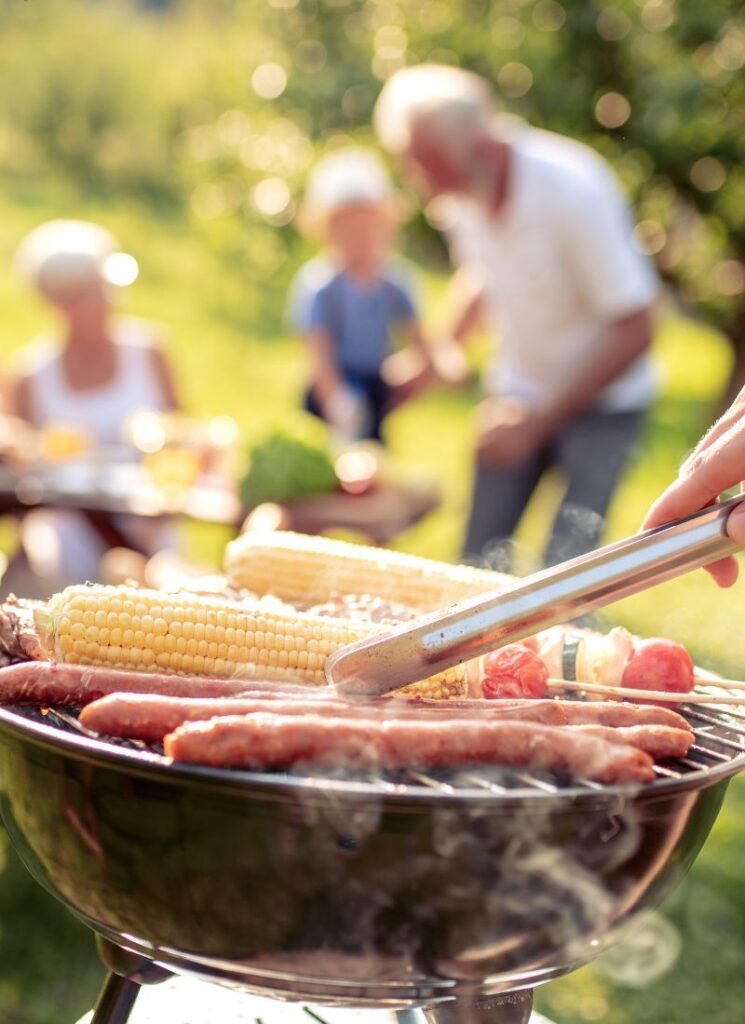 a family on a family date with foods